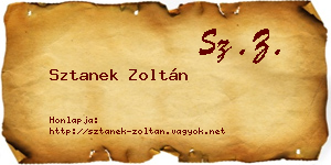 Sztanek Zoltán névjegykártya